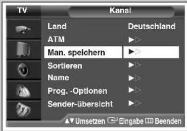 SAMSUNG SP42W4HPK - Kanäle manuell speichern - 1