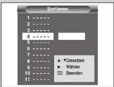 SAMSUNG SP42W4HPK - Gespeicherte Kanäle sortieren - 2