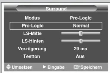 SAMSUNG SP61L2H - Dolby Pro-Logic einstellen - 6