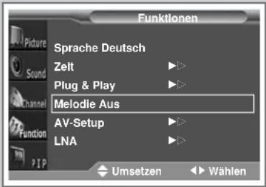 SAMSUNG SP61L2H - Melodie beim Ein- und Ausschalten einstellen - 1
