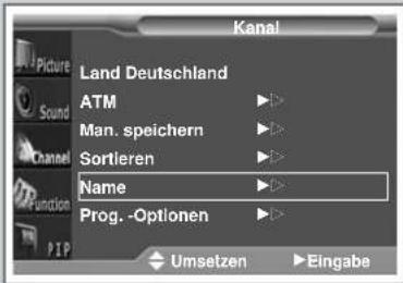 SAMSUNG SP61L2H - Sendernamen eingeben - 1