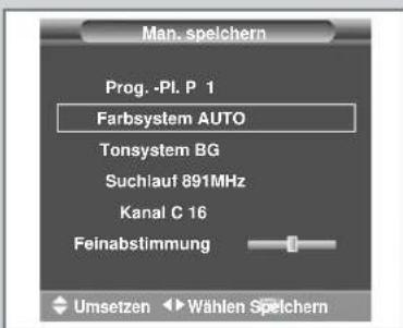 SAMSUNG SP61L2H - Sender manuell einstellen - 3