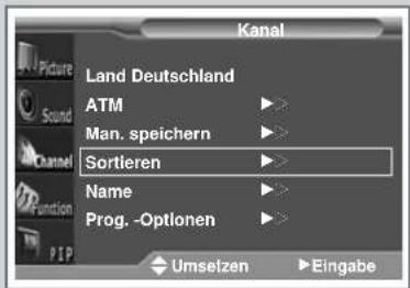 SAMSUNG SP61L2H - Gespeicherte Sender sortieren - 1