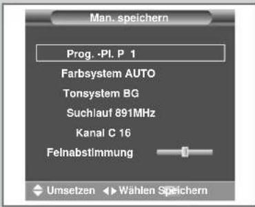 SAMSUNG SP61L2H - Sender manuell einstellen - 2