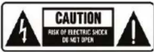 CAUTION RISK OF ELECTRIC SHOCK DE NOT OPEN