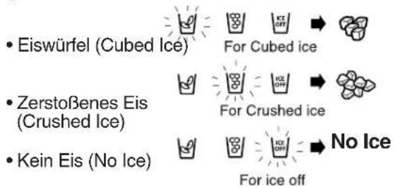 SAMSUNG RSE8KZAS - Drücken Sie die Taste Ice Type, um die gewünschte Eisform auszuwählen: - 1