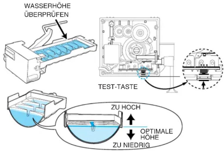 SAMSUNG RSE8KZAS - Wassermenge für den Eisbereiter überprüfen - 2