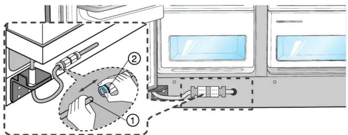 SAMSUNG RSE8KZAS - Leitung der Wasserversorgung vom Kühlgerät lösen - 1