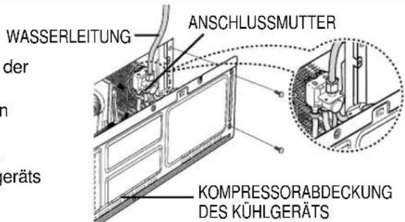 SAMSUNG RSE8KGPS1/XEG - Schließen Sie die Wasserleitung am Kühlgerät an - 1