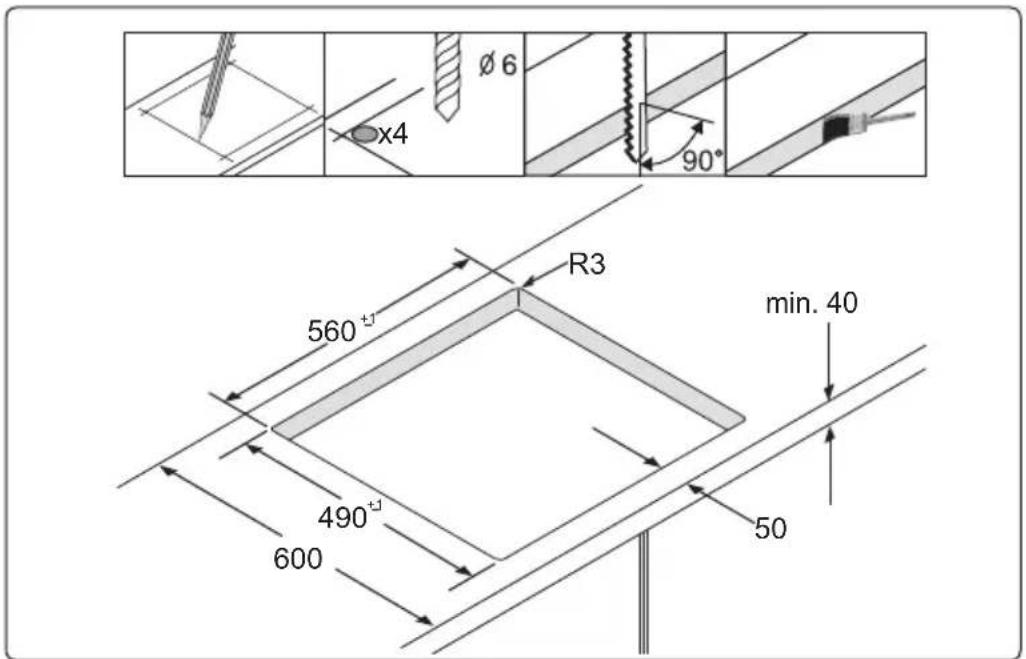 SAMSUNG HS-1000B - Einbau in einer Arbeitsplatte - 3