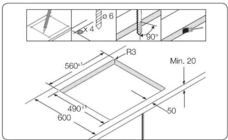 SAMSUNG NZ64H25568K/EG - EINBAUEN IN EINER ARBEITSPLATTE - 3