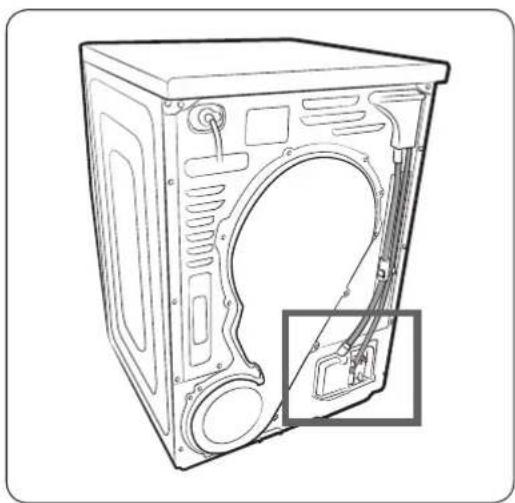 SAMSUNG DV8EK6010EW/EG - Anschließen des Abwasserschlauchs - 1
