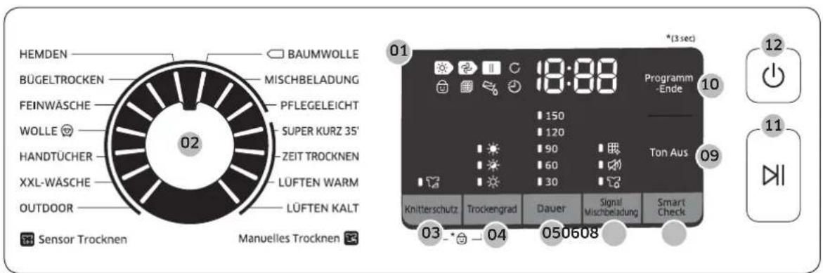 SAMSUNG DV71M5020KW - Bedienfeld - 2