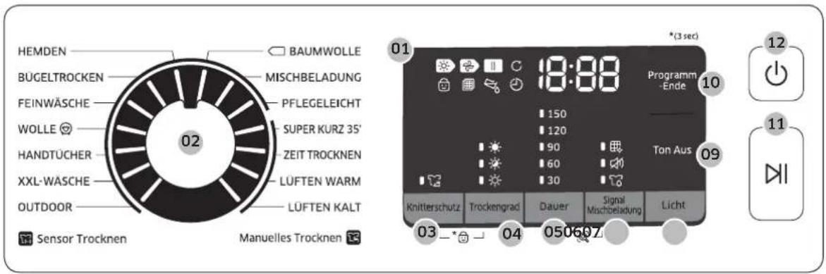 SAMSUNG DV71M5020KW - Bedienfeld - 1