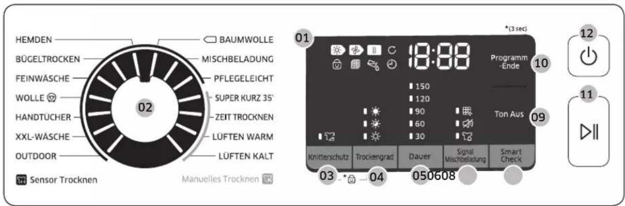 SAMSUNG DV8EM50102W - Bedienfeld - 2