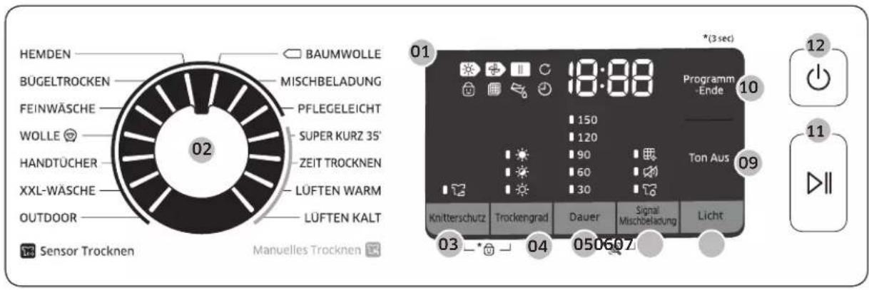 SAMSUNG DV8EM50102W - Bedienfeld - 1