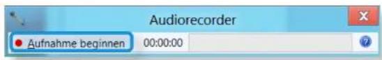Audiorecorder Aufnahme beginnen 00:00:00