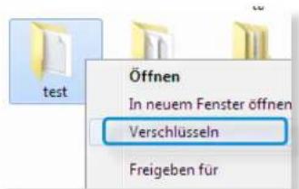test Öffnen In neuem Fenster öffnen Verschlüsseln Freigeben für