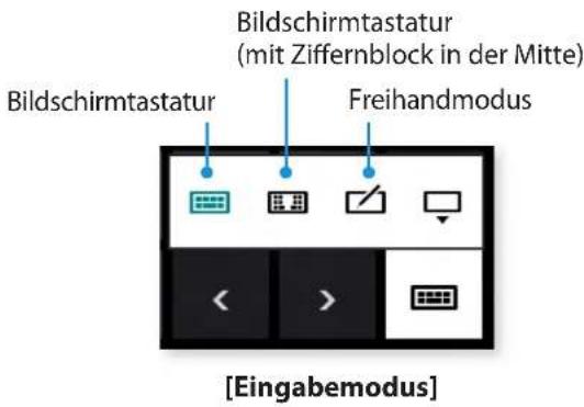 Bildschirmtastatur (Bildschirmtastatur (mit Ziffernblock in der Mitte) Freihandmodus [Eingabemodus]