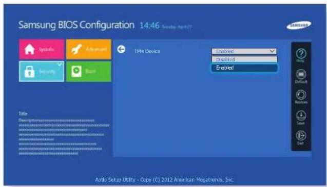 SAMSUNG DP505A2GI - Initialisieren des TPM-Chips - 2