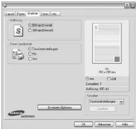 Layout Seiten Grafik Echoes Info Auflösung 600 dpi (Normal) 300 dpi (Entwurf) Ton Betrieb Druckereinstellungen Ein Aus 64 210 x 297 mm 0 mm Zoll Exemplare 1 Auflösung: 600 dpi Förderer Druckereinstellungen Löschen Erweiterte Optionen OK Abbrechen Hilfe