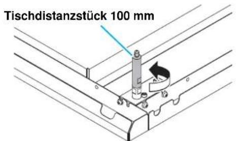 Mimaki UJF-6042 - Die vier Tischdistanzstücke 10 mm von der Rückseite des Vakuumtischs abnehmen. - 2