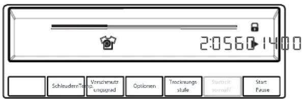 2:05601400 Schleudern-Terat Vorschmutz ungsgrad Optionen Tracknungs stufe Startzeit vorraff Start Pause