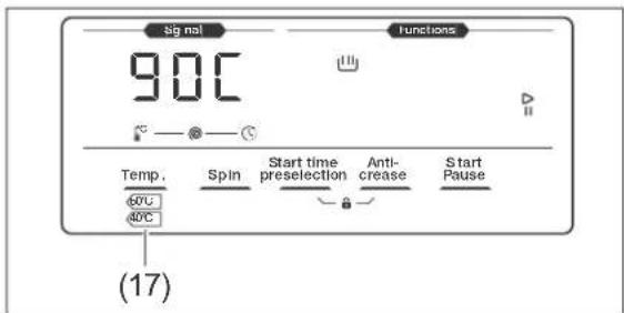 Hanseatic HWM 914 A3 IT - Adjusting the temperature - 1