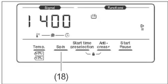 Hanseatic HWM 914 A3 IT - Adjusting the spin speed - 1
