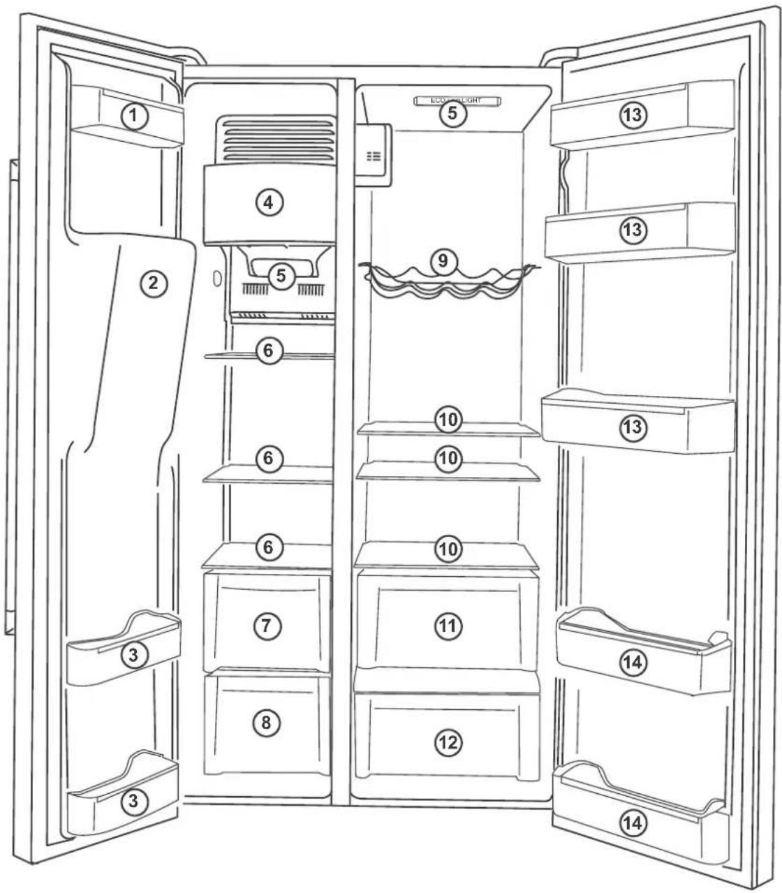 Hanseatic HSBS17990WEA1BK - Geräteteile und Bedienfeld - 1