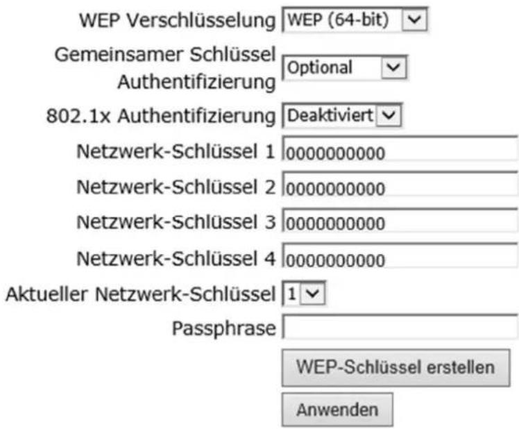 Technicolor TC7200.20 - WEP-Verschlüsselung: - 1