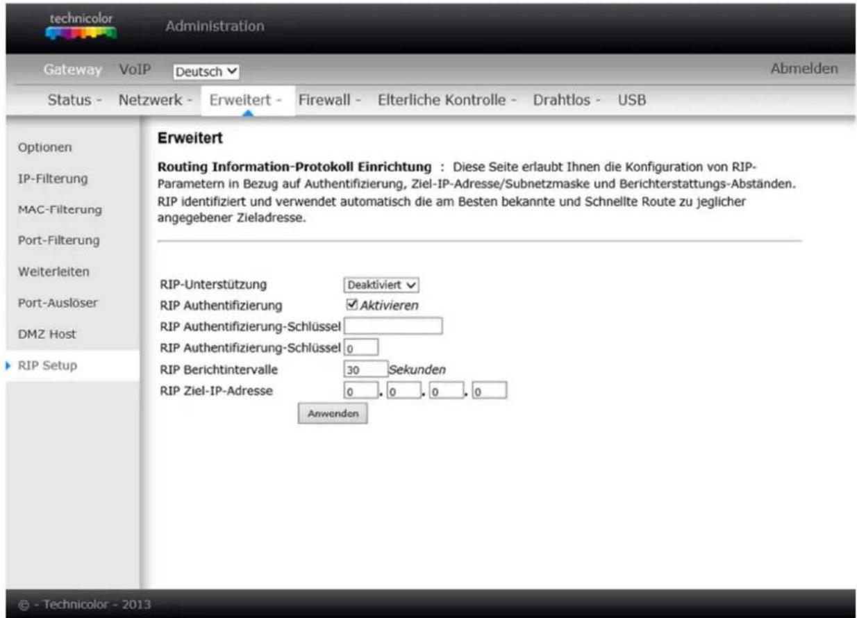 Technicolor TC7200.20 - RIP (Routing Information Protocol) - 1