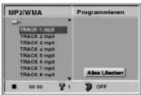 MP31WMA Programmieren TRACK 1 mp3 TRACK 2 mp3 TRACK 3 mp3 TRACK 4 mp3 TRACK 5 mp3 TRACK 6 mp3 TRACK 7 mp3 TRACK 8 mp3 Alles Lächen 00:00 1 OFF