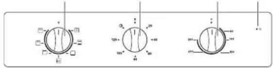 Three circular dials with measurement markings and polarity indicators, likely for a dial or gauge system.