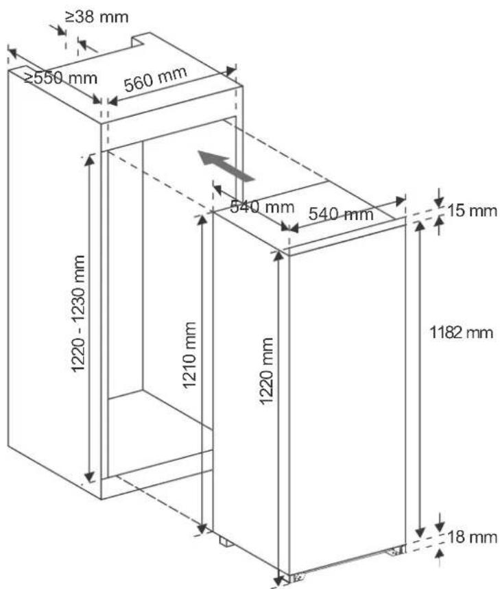 Hanseatic HEKS12254A2 - Einbauschrank und Belüftung - 1