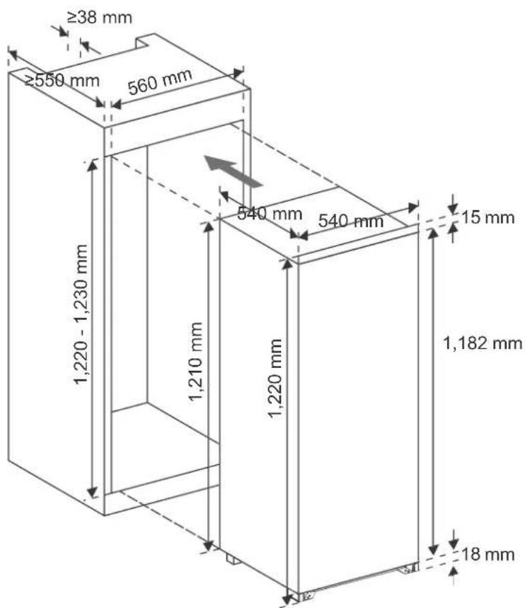 Hanseatic HEKS12254A2 - Built-in cabinet and ventilation - 1