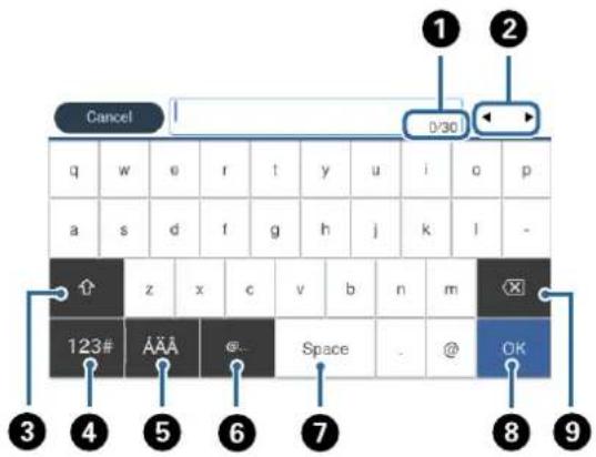 EPSON WorkForce Pro WF-C8690DTWFC - Entering Characters - 1