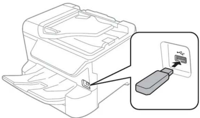 EPSON WorkForce Pro WF-C8690DTWFC - Inserting and Removing an External USB Device - 1