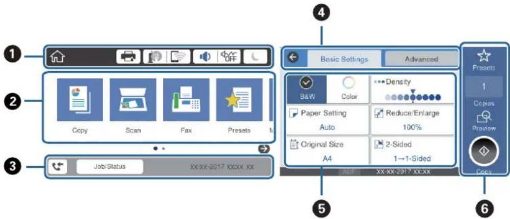 EPSON WorkForce Pro WF-C8690DTWFC - Basic Screen Configuration - 1
