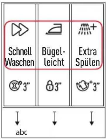 Schnell Waschen Bügel- leicht Extra Spülen 3" 3" 3" +3" abc