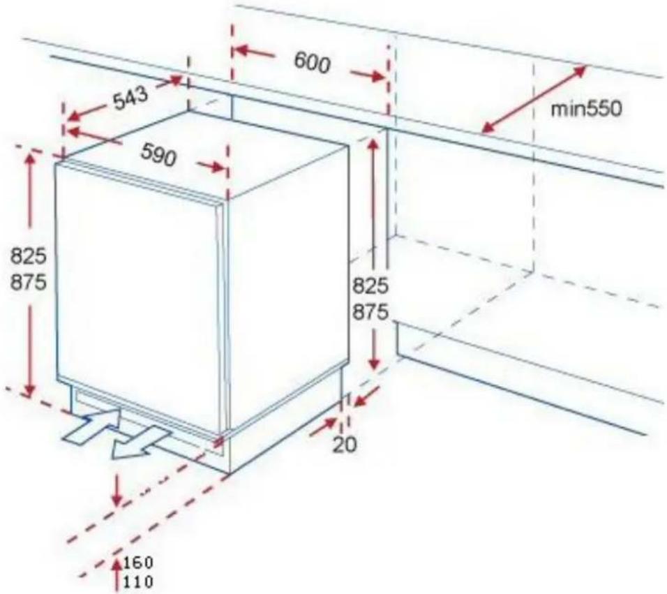 Exquisit UKS 140-1.1RVA+ - Anweisungen zum Unterbau - 1