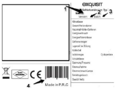 Exquisit KS 18-4si A++ - Folgende Angaben werden benötigt um Ihren Auftrag bearbeiten zu können: - 1