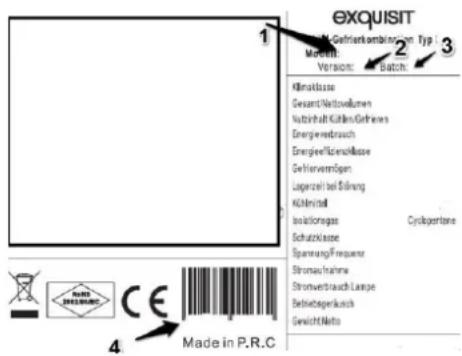 Exquisit KGC 270/45-9A++si - Folgende Angaben werden benötigt um Ihren Auftrag bearbeiten zu können: - 1