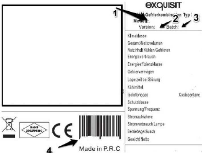 Exquisit KGC 250/70-5A++ - Folgende Angaben werden benötigt um Ihren Auftrag bearbeiten zu können: - 1