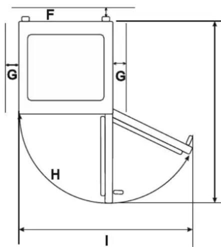 Exquisit KGC 232/60-4si A++ - Gerätemaße in mm und Grad - 3
