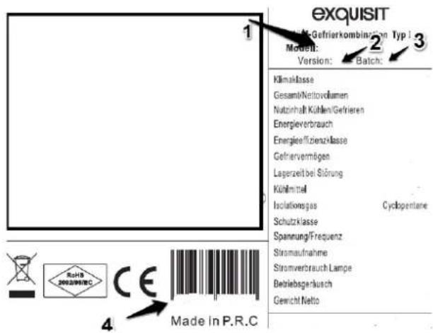 Exquisit KGC 232/60-4si A++ - Folgende Angaben werden benötigt um Ihren Auftrag bearbeiten zu können: - 1