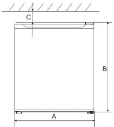 Exquisit KB 45-1 A++ - Gerätemaße in mm - 1