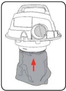 Ozito VWD-1212 - Fitting the Filter Bag - Vacuuming Dry Matter - 1