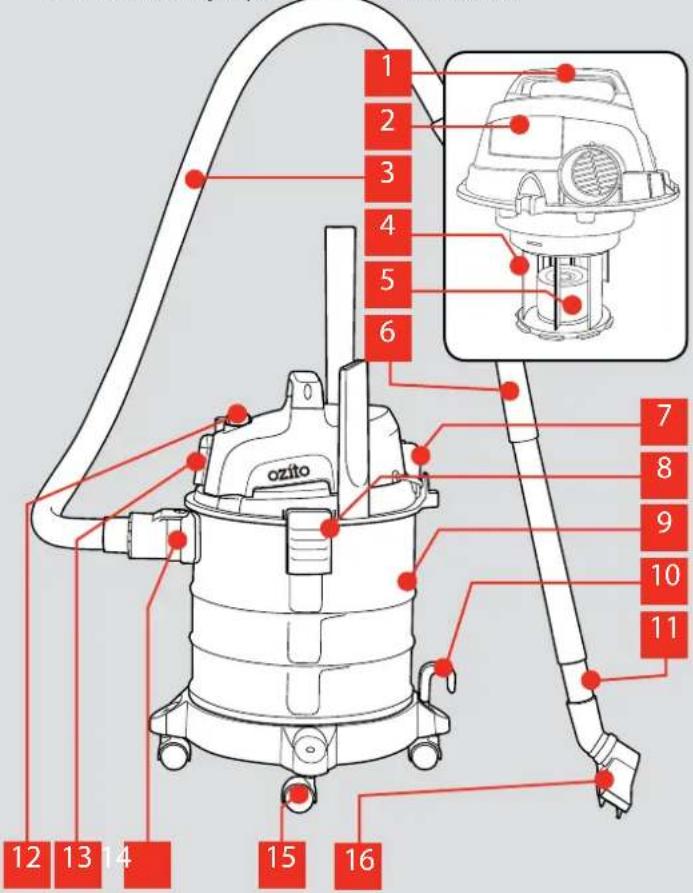 Ozito VWD-1212 - WET & DRY VACUUM - 1