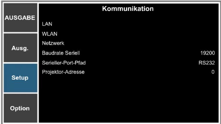 OPTOMA ZU850 - Menü Kommunikation - 1